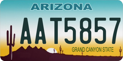 AZ license plate AAT5857