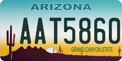 AZ license plate AAT5860