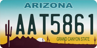 AZ license plate AAT5861