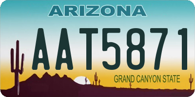 AZ license plate AAT5871