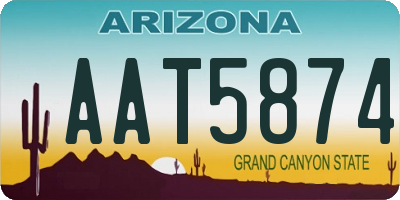 AZ license plate AAT5874