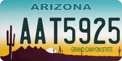 AZ license plate AAT5925