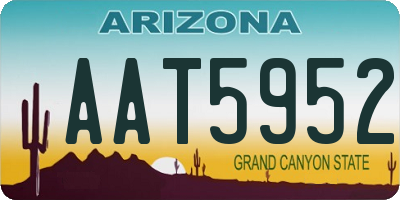 AZ license plate AAT5952