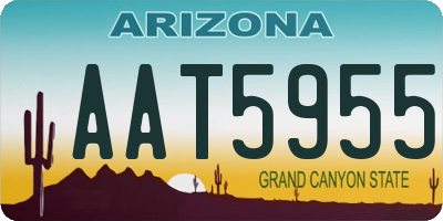 AZ license plate AAT5955
