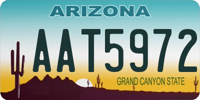 AZ license plate AAT5972