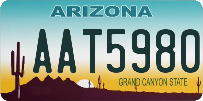 AZ license plate AAT5980