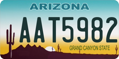AZ license plate AAT5982