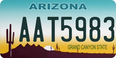 AZ license plate AAT5983