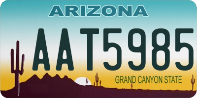 AZ license plate AAT5985