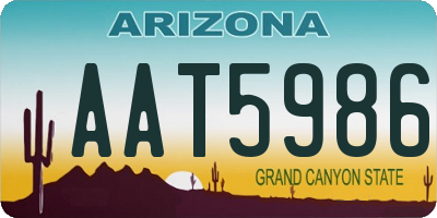 AZ license plate AAT5986