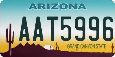 AZ license plate AAT5996
