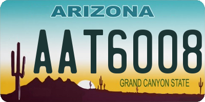AZ license plate AAT6008