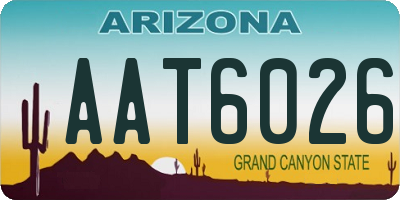 AZ license plate AAT6026
