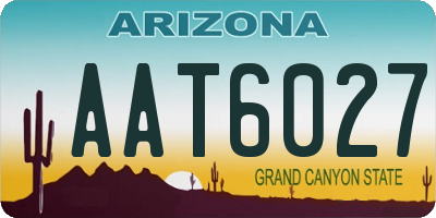 AZ license plate AAT6027