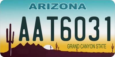AZ license plate AAT6031