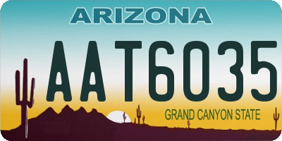 AZ license plate AAT6035