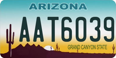 AZ license plate AAT6039