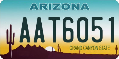 AZ license plate AAT6051