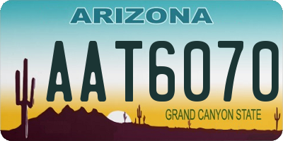 AZ license plate AAT6070