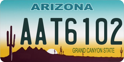 AZ license plate AAT6102