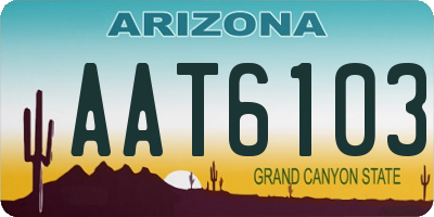 AZ license plate AAT6103