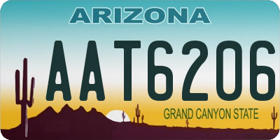 AZ license plate AAT6206