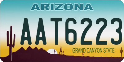 AZ license plate AAT6223