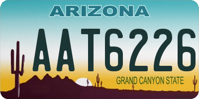 AZ license plate AAT6226