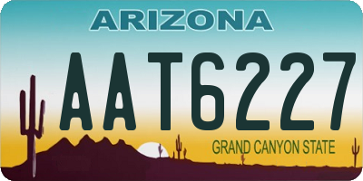 AZ license plate AAT6227