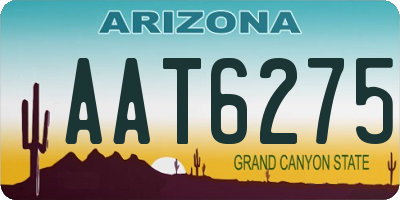 AZ license plate AAT6275