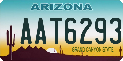 AZ license plate AAT6293