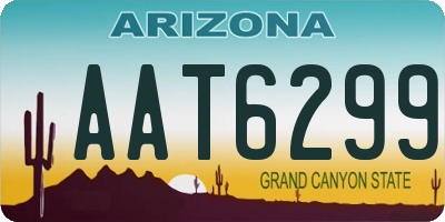 AZ license plate AAT6299