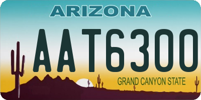 AZ license plate AAT6300