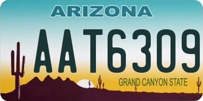 AZ license plate AAT6309