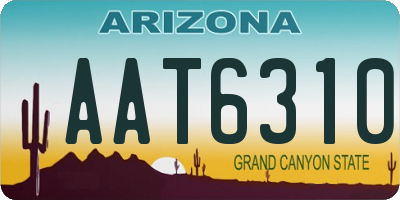 AZ license plate AAT6310