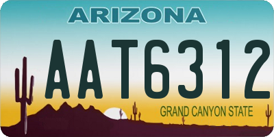 AZ license plate AAT6312