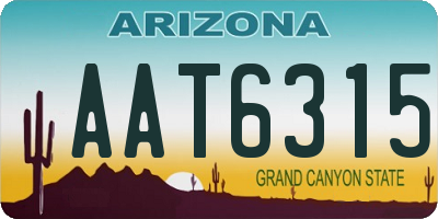 AZ license plate AAT6315