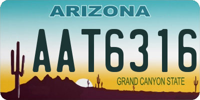 AZ license plate AAT6316