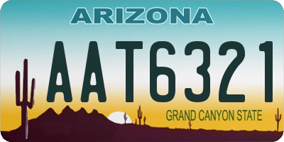 AZ license plate AAT6321