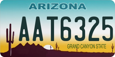 AZ license plate AAT6325