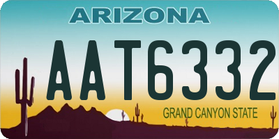 AZ license plate AAT6332