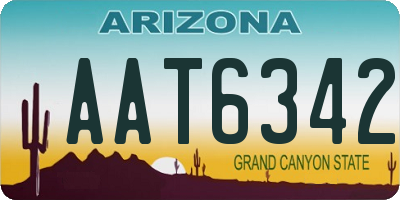 AZ license plate AAT6342
