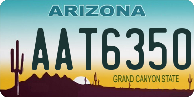 AZ license plate AAT6350