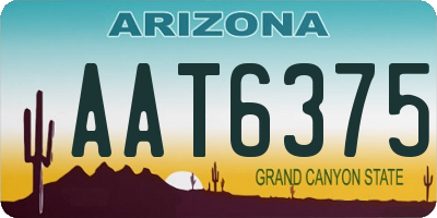 AZ license plate AAT6375