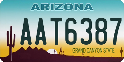 AZ license plate AAT6387