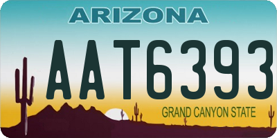 AZ license plate AAT6393