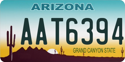 AZ license plate AAT6394
