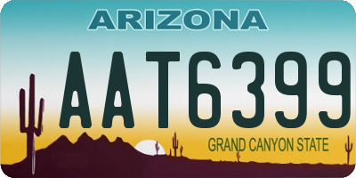 AZ license plate AAT6399