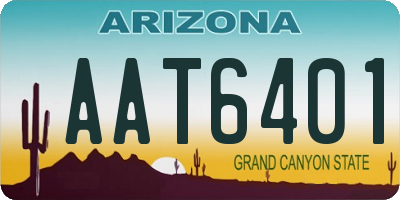 AZ license plate AAT6401