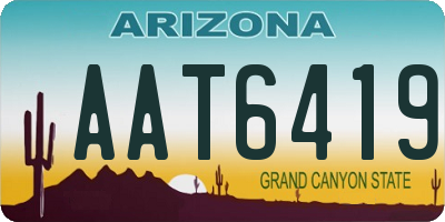AZ license plate AAT6419